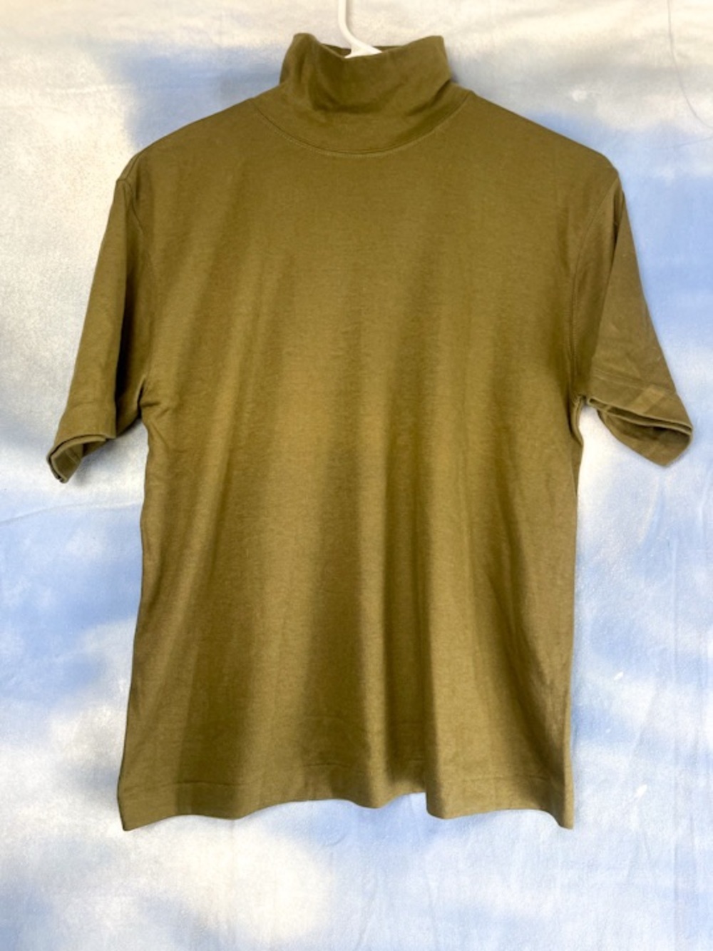 J. Crew vintage 90s olive green mock neck tee Made in USA 100% cotton small